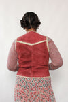 Reversible Rose Suede Fleece Vest M/L