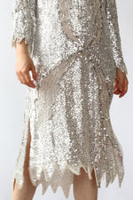 Le Mieux Silver Sequin Dress XS-M