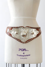 Studded Braided Leather Statement Belt S-L