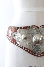 Studded Braided Leather Statement Belt S-L
