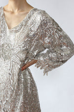 Le Mieux Silver Sequin Dress XS-M