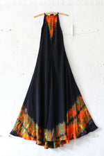 Tie Dye Sweeping Maxi Halter Dress S