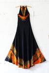Tie Dye Sweeping Maxi Halter Dress S