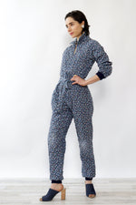 Quilted Blue Calico Jumpsuit XS/S