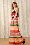 Zigzag Chiffon Ruffle Maxi S