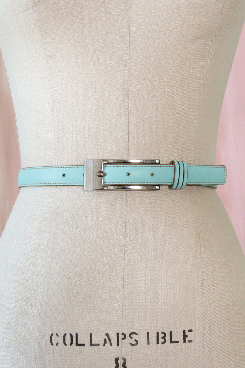 Tiffany Blue Leather Belt S-L