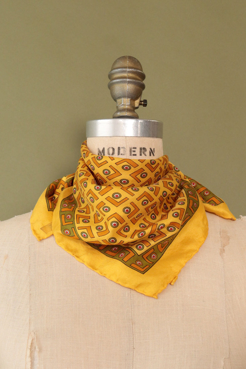 Silk Olive Marigold Scarf