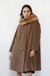 Tan Forstmann Mink Collar Coat S/M