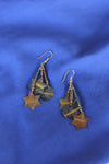 Bronzed Celestial Dangle Earrings