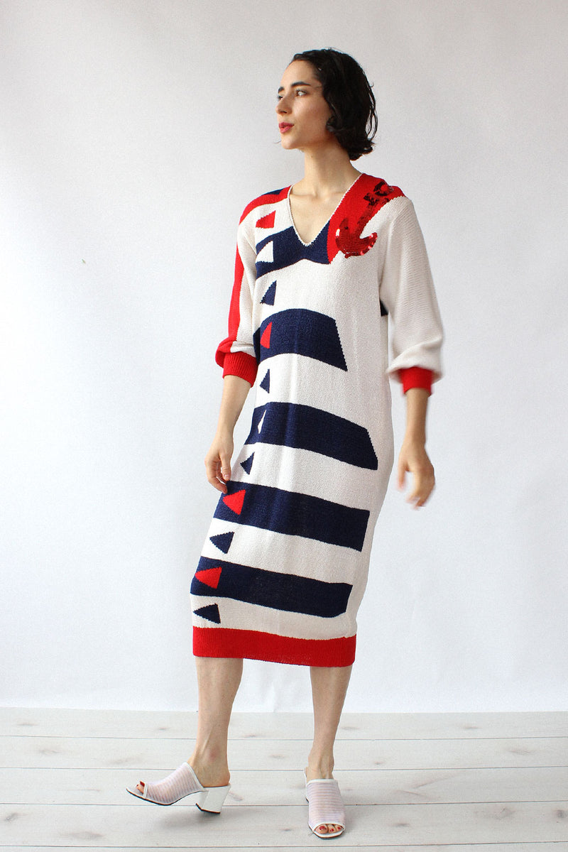 Lillie Rubin Anchor Knit Dress S/M