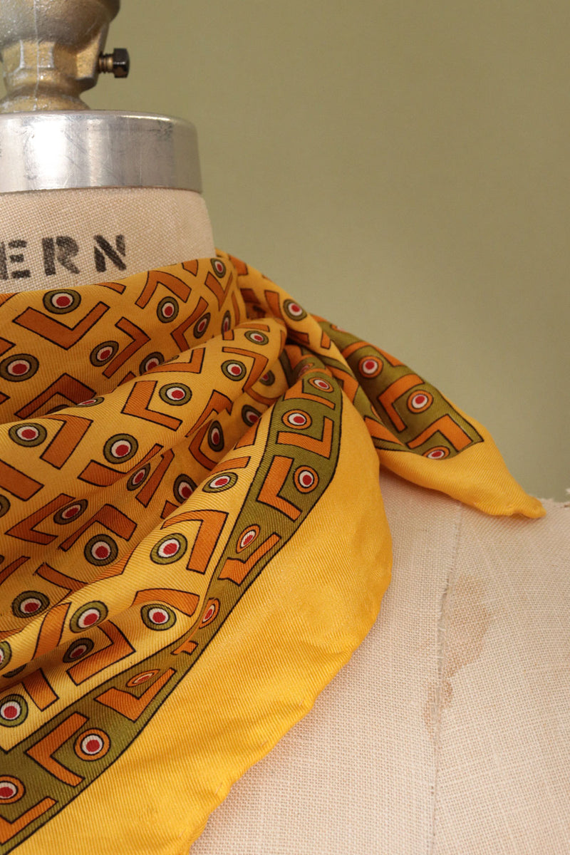 Silk Olive Marigold Scarf
