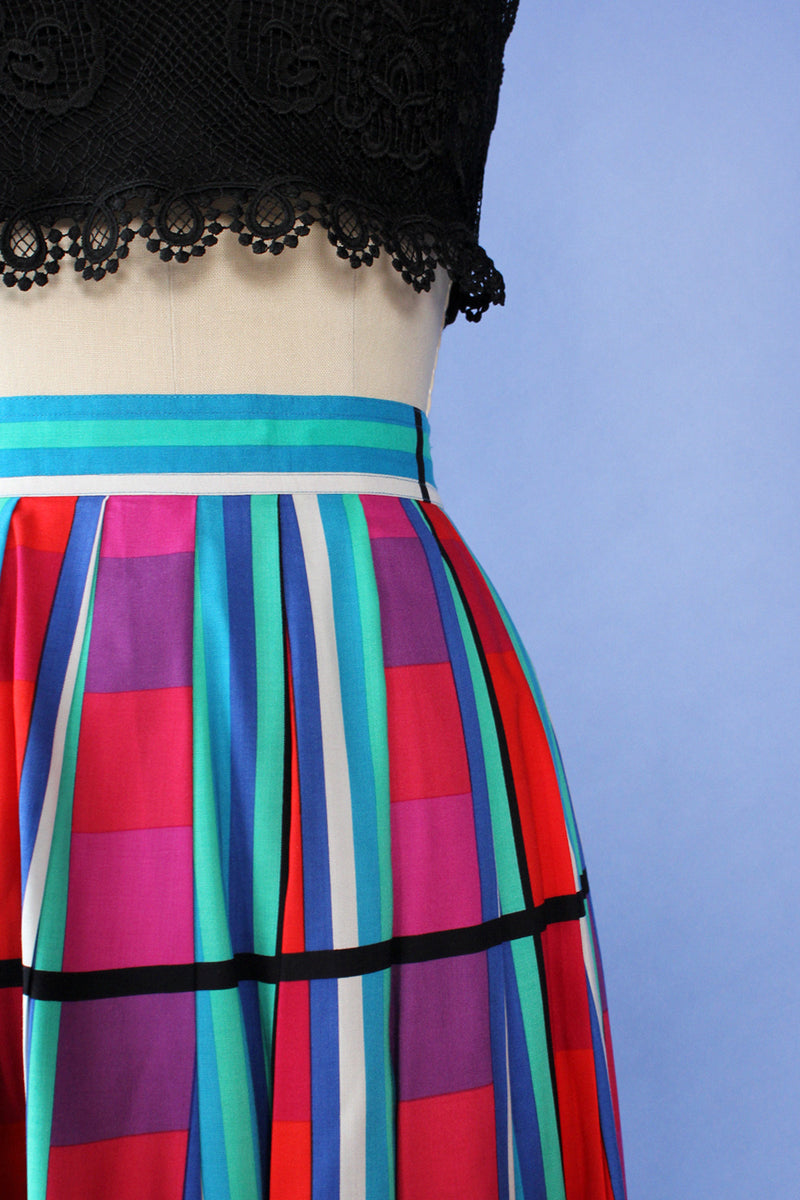 Colorblock Frequency Midi Skirt XS