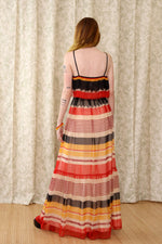 Zigzag Chiffon Ruffle Maxi S