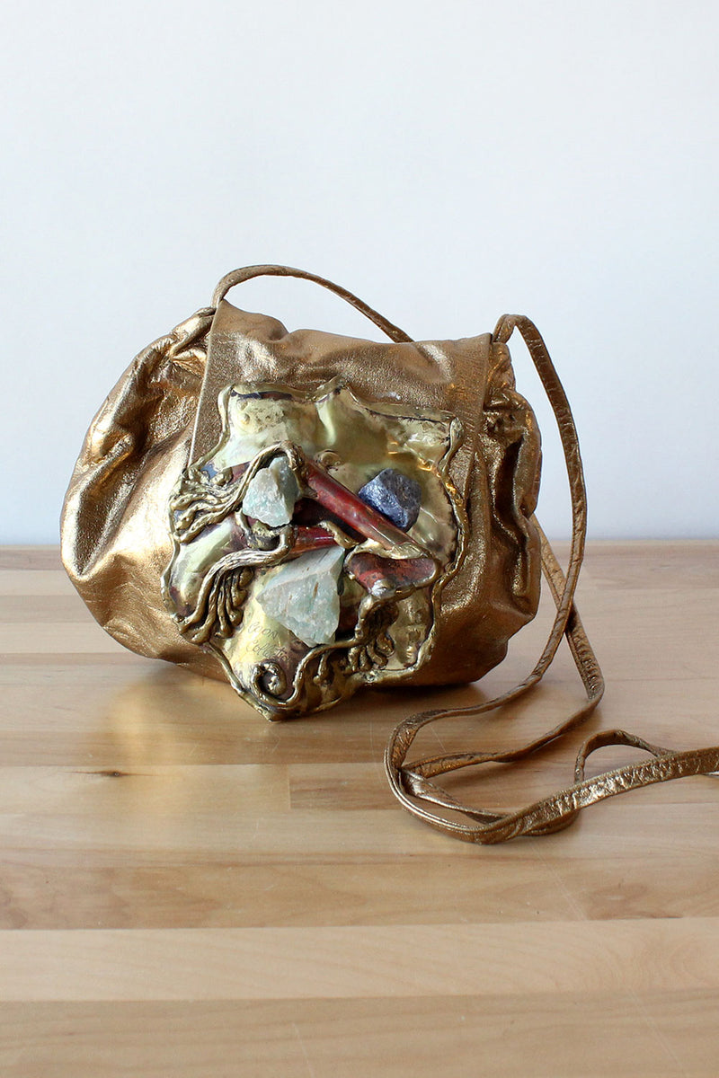 Copa Brutalist Bronze Leather Purse