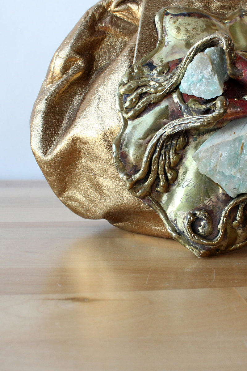 Copa Brutalist Bronze Leather Purse