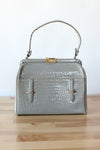 Stone Gray Shiny Handbag