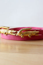 Golden Alligator Skinny Belt