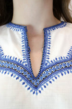 60s Cross Stitch Embroidered Cotton Blouse XS/S