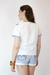 60s Cross Stitch Embroidered Cotton Blouse XS/S