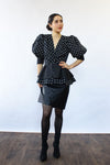 Polka Dot Puff Sleeve Blouse S/M