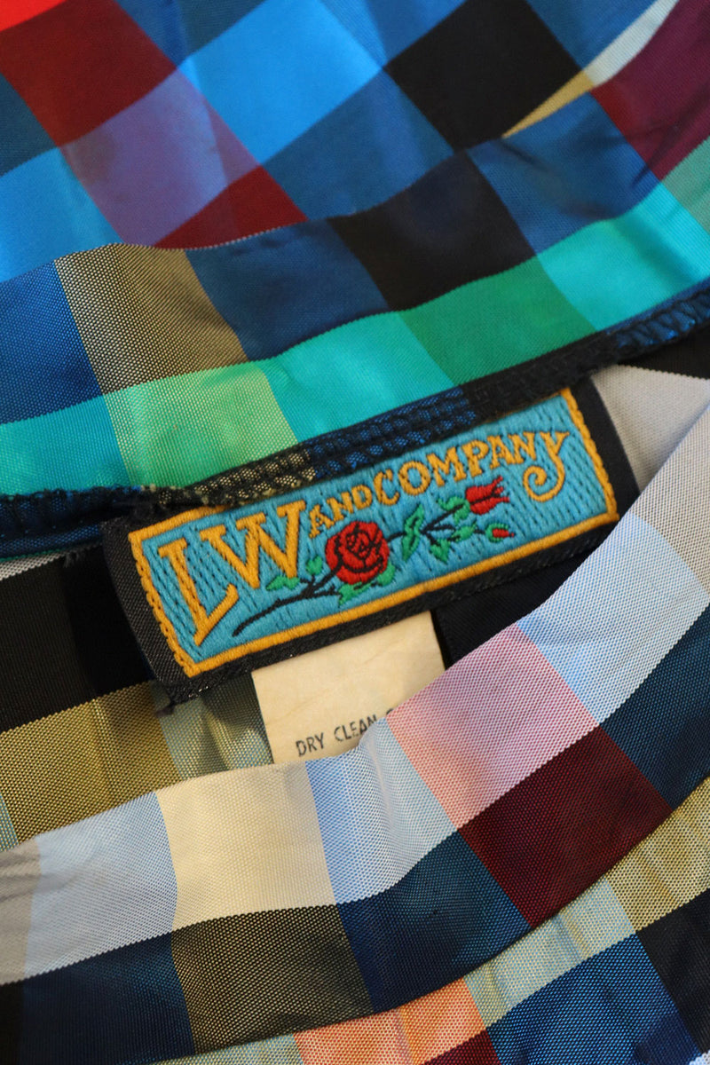 Rainbow Taffeta Circle Skirt S