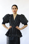 Polka Dot Puff Sleeve Blouse S/M