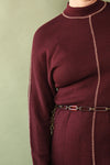 St. John Aubergine Sweater Dress M/L