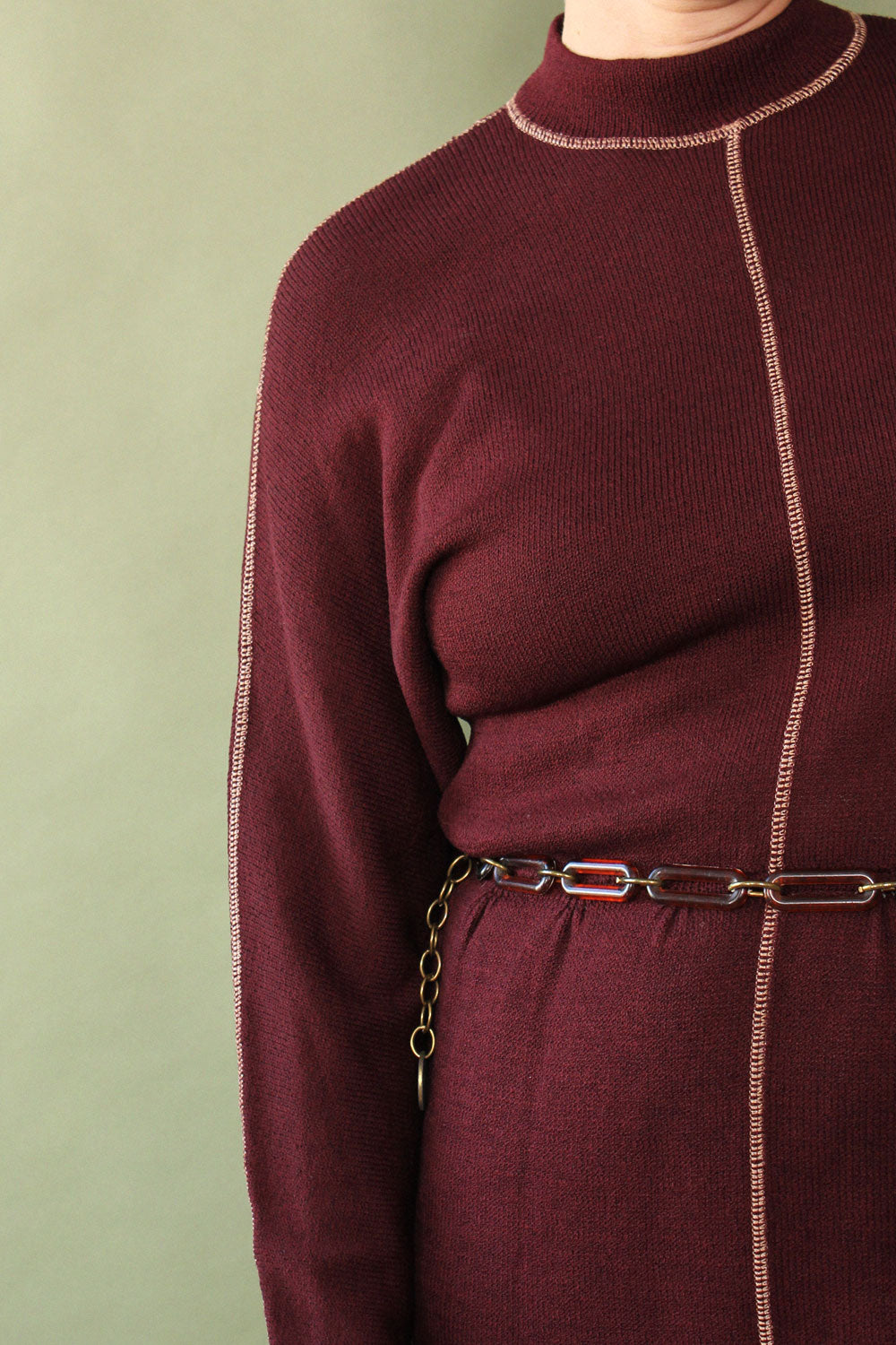 St. John Aubergine Sweater Dress M/L