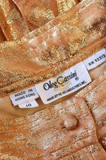 Oleg Cassini Gold Pleat Skirt M
