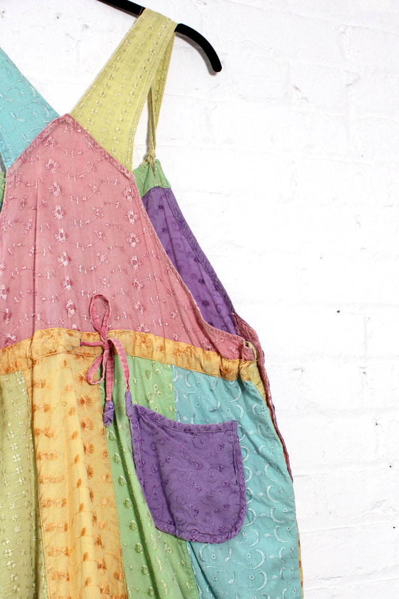 Pastel Colorblock Overalls S