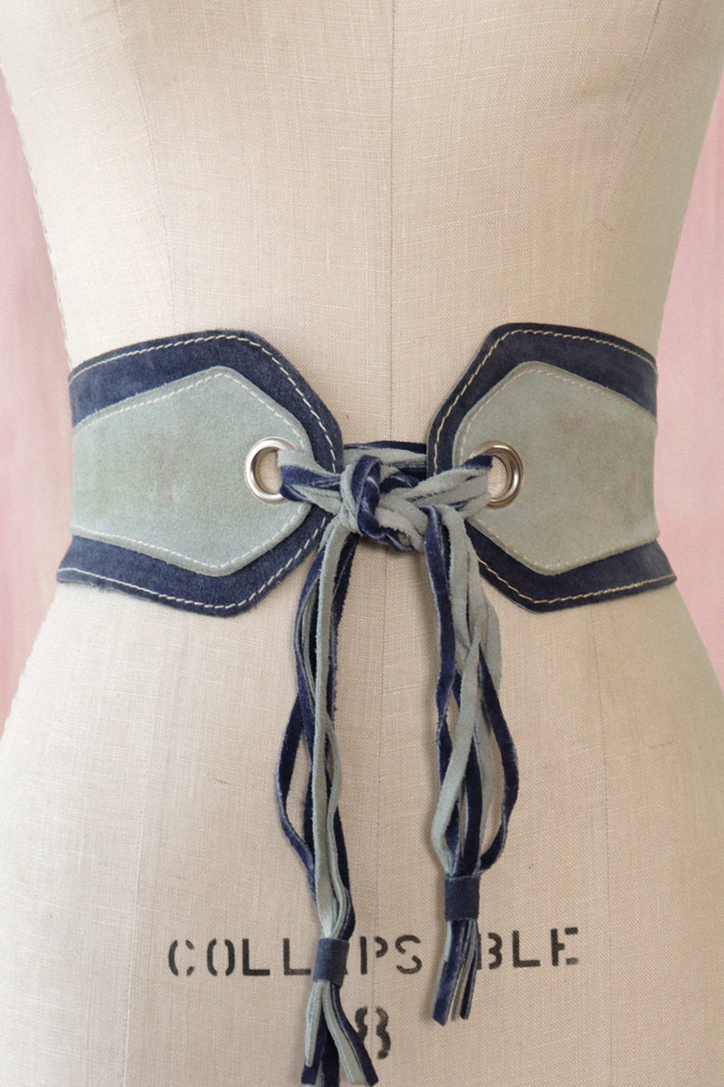 Two Tone Suede Corset Belt S/M