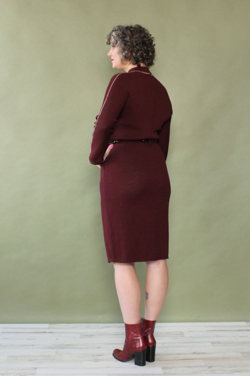 St. John Aubergine Sweater Dress M/L