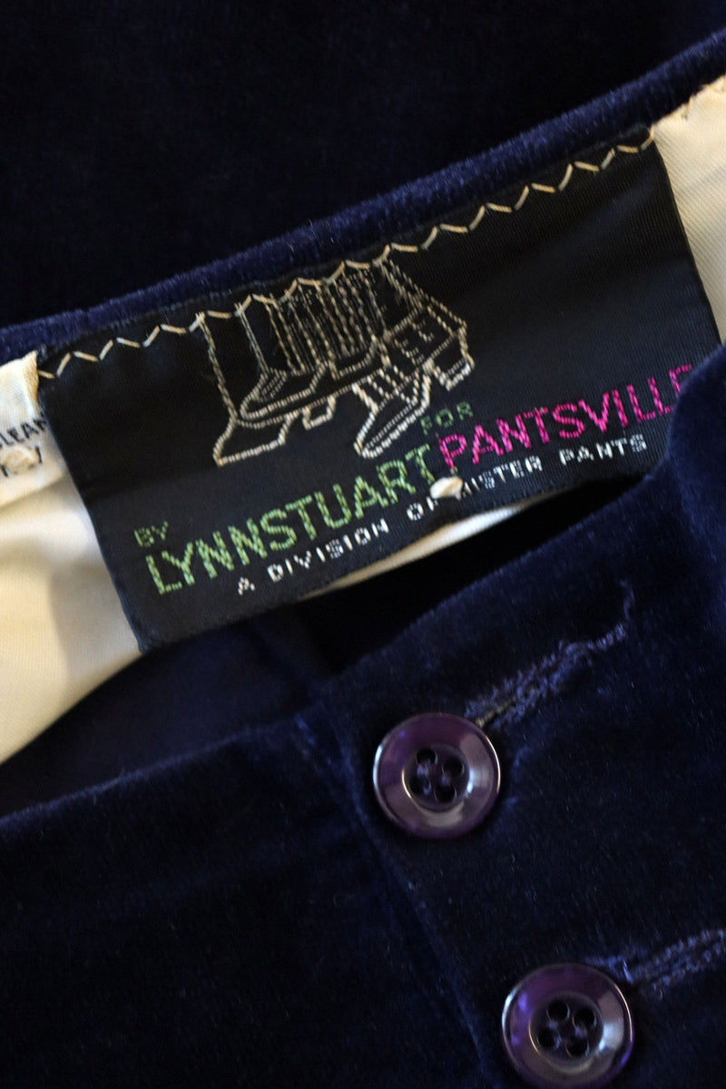 Navy Velvet Hot Pants M