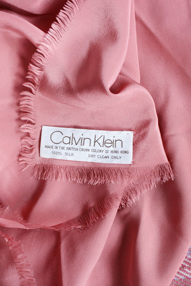 Dusty Rose Calvin Klein Silk Scarf • L