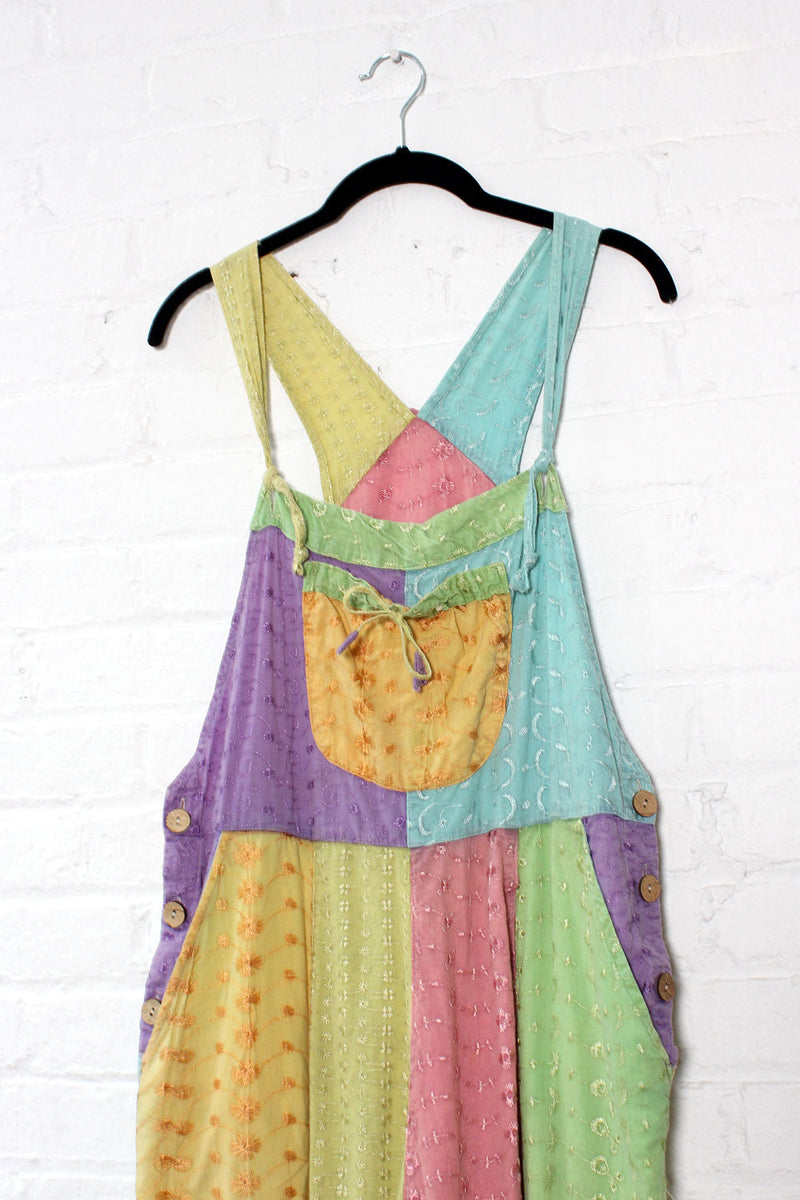 Pastel Colorblock Overalls S