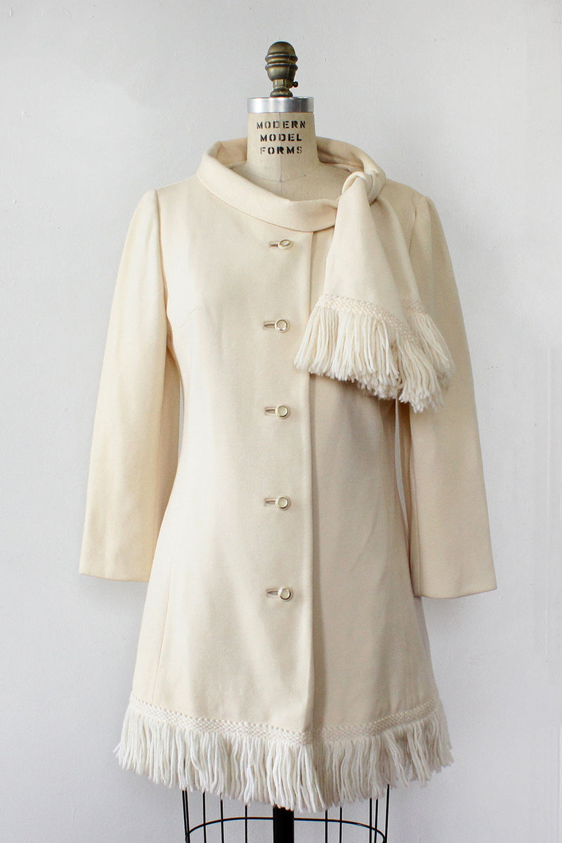 Lilli Ann Ivory Fringe Jacket M
