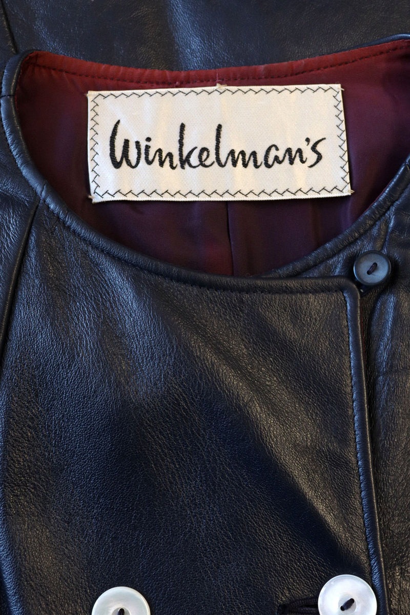 Navy Leather Mod Dress M