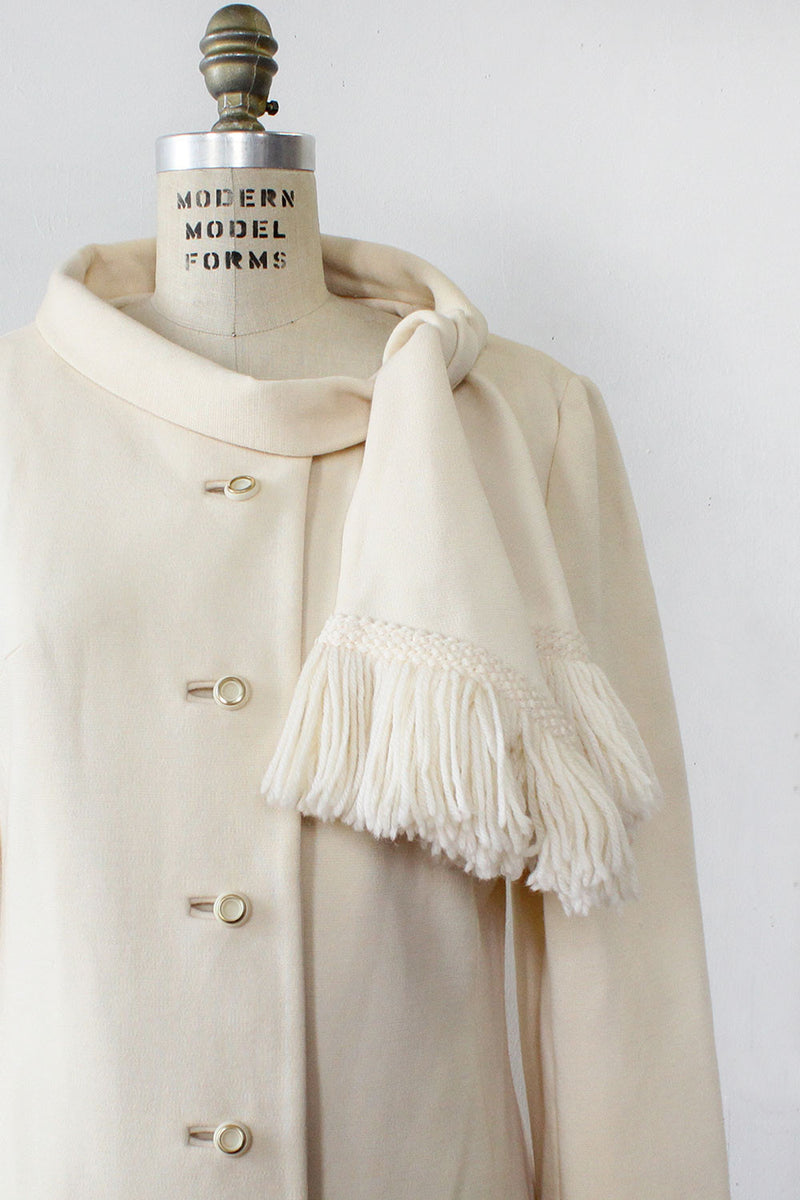 Lilli Ann Ivory Fringe Jacket M