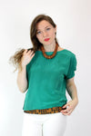 Kelly Green Silky Boxy Top M/L