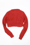 Chunky Cropped Red Sweater S
