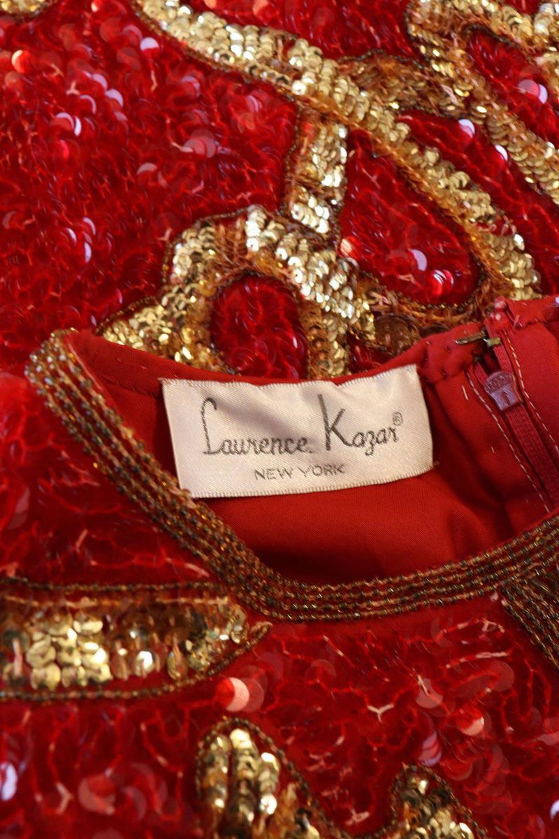 Laurence Kazar Beaded Crimson Dress XS/S Laurence Kazar Beaded Crimson Dress XS/S