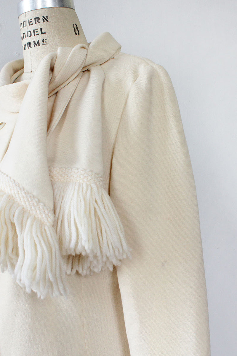 Lilli Ann Ivory Fringe Jacket M