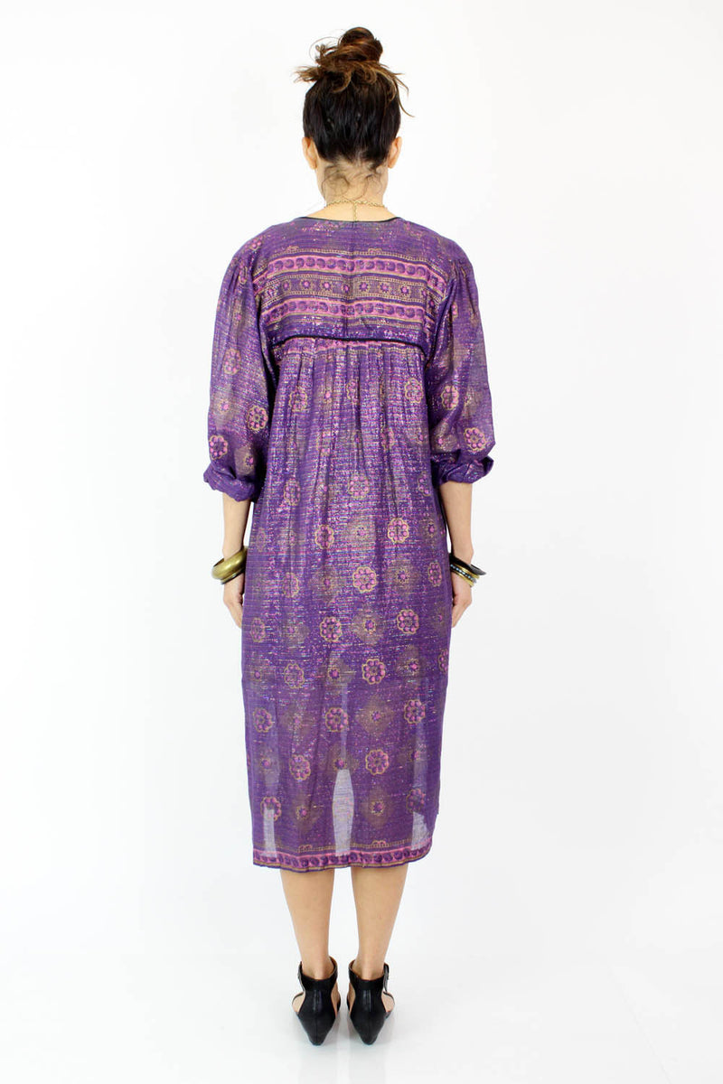 Metallic Tassel Indian Gauze Dress