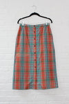 Madras Plaid Pocket Skirt M