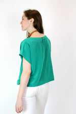 Kelly Green Silky Boxy Top M/L