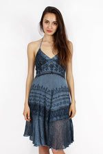 Inky Embroidered Sundress S