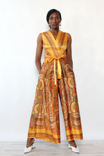 Janet Lynn Marigold Paisley Jumpsuit S/M