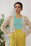 Ivory Crochet Crop Cardigan XS-M