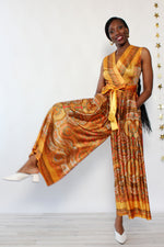 Janet Lynn Marigold Paisley Jumpsuit S/M