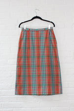 Madras Plaid Pocket Skirt M